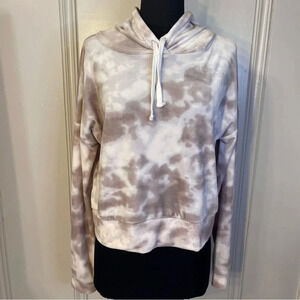 SO Softest Crop Hoodie Purple Gray White Velvet Velour‎ Tie Dye Lounge Life Med